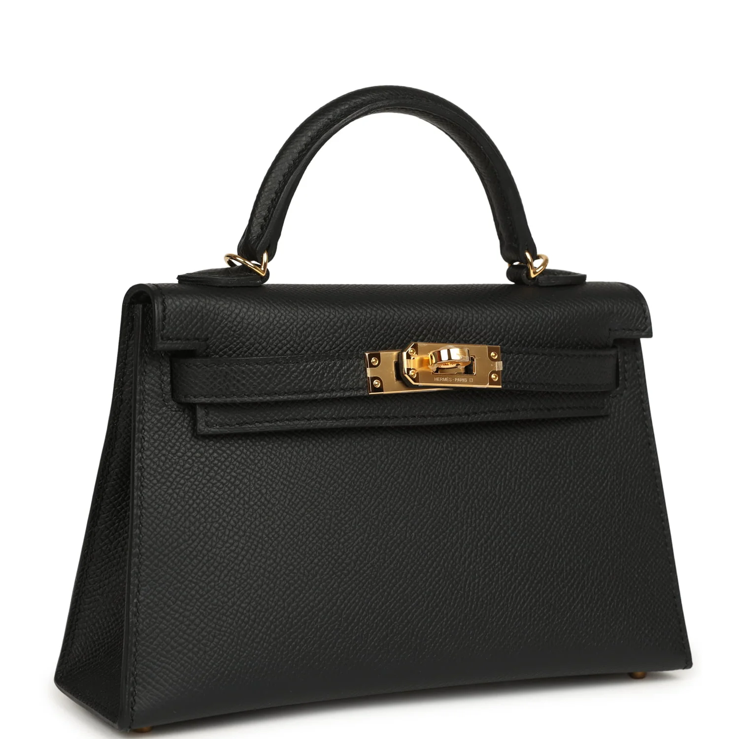 Hermes Kelly Sellier 20 Black Epsom Gold Hardware