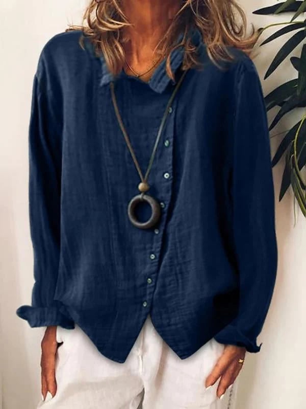 Women casual linen shirt T-shirt blouse tops