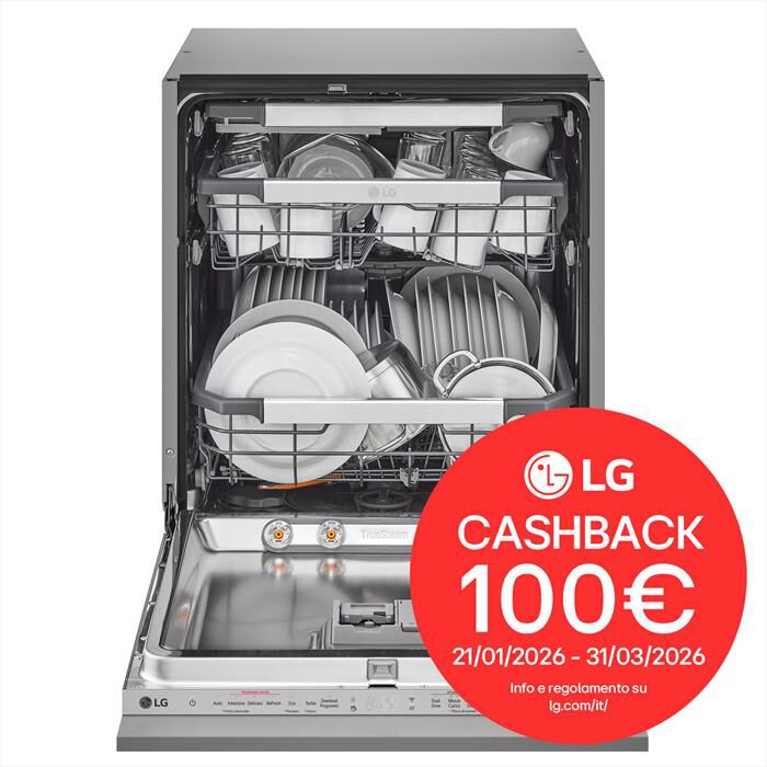 LG - Lavastoviglie QUADWASH DB475TXS Classe A 14coperti-Acciaio