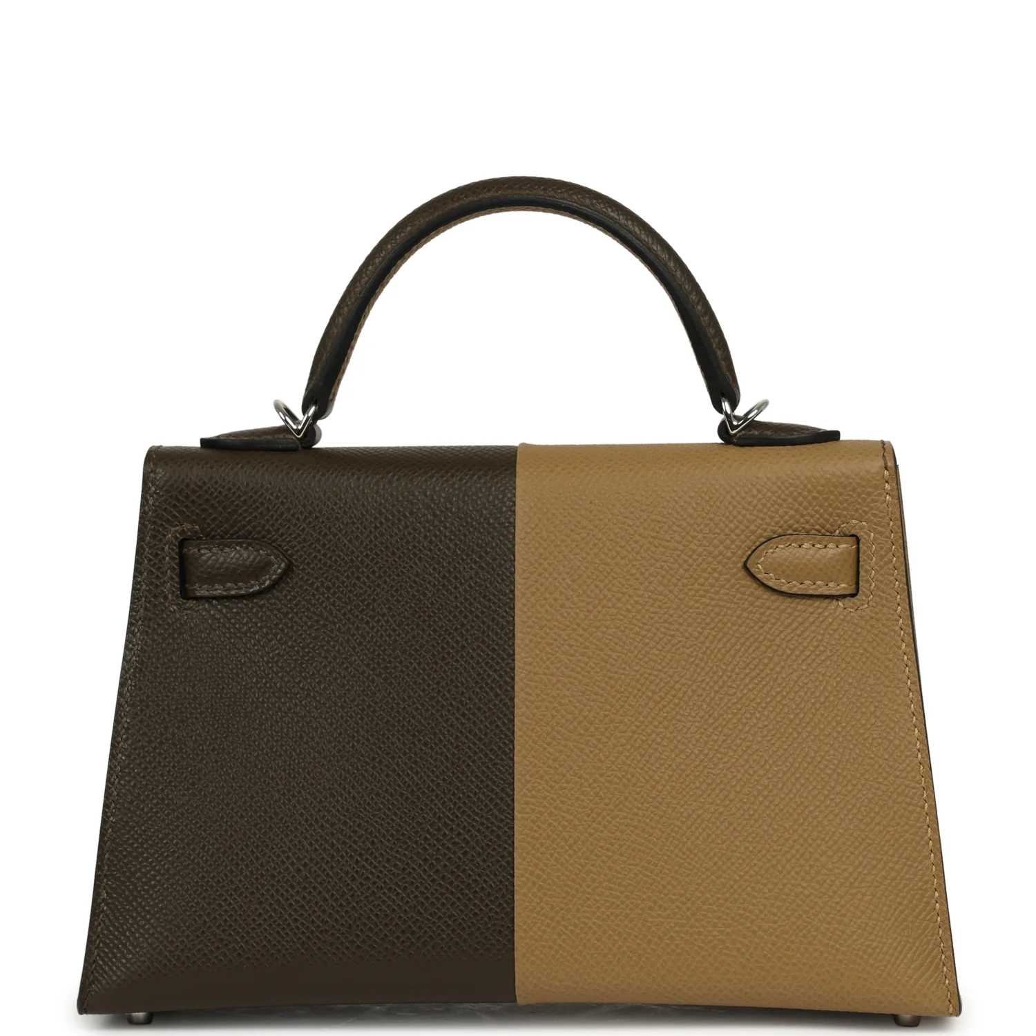 Hermes Casaque Kelly Sellier 20 Dune, Vert Loden Epsom Palladium Hardware