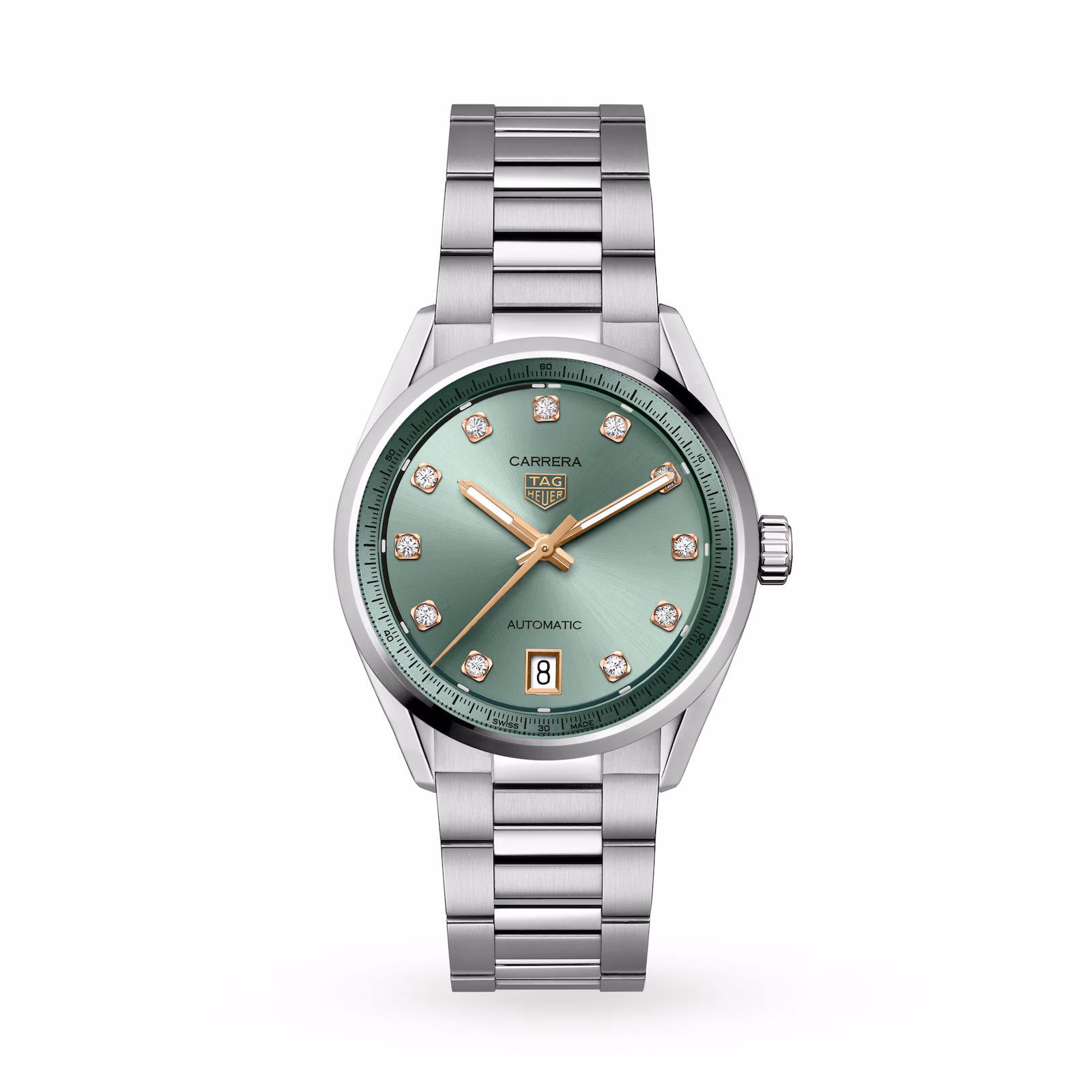【7A Quality】TAG Heuer Carrera Date 36mm Ladies Watch Green Diamond Dot WBN2317.BA0001