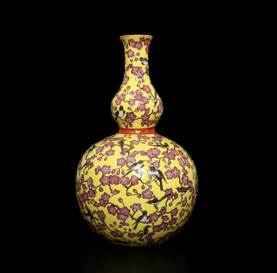 Yongzheng Signed Antique Chinese Famille Rose Vase W/bird