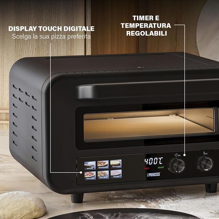 PRINCESS - 112780 - FORNO PER PIZZA PRO MAX-Nero / Metallo