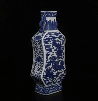 39CM Qianlong Signed Old Chinese Blue & White Porcelain Vase w/kylin