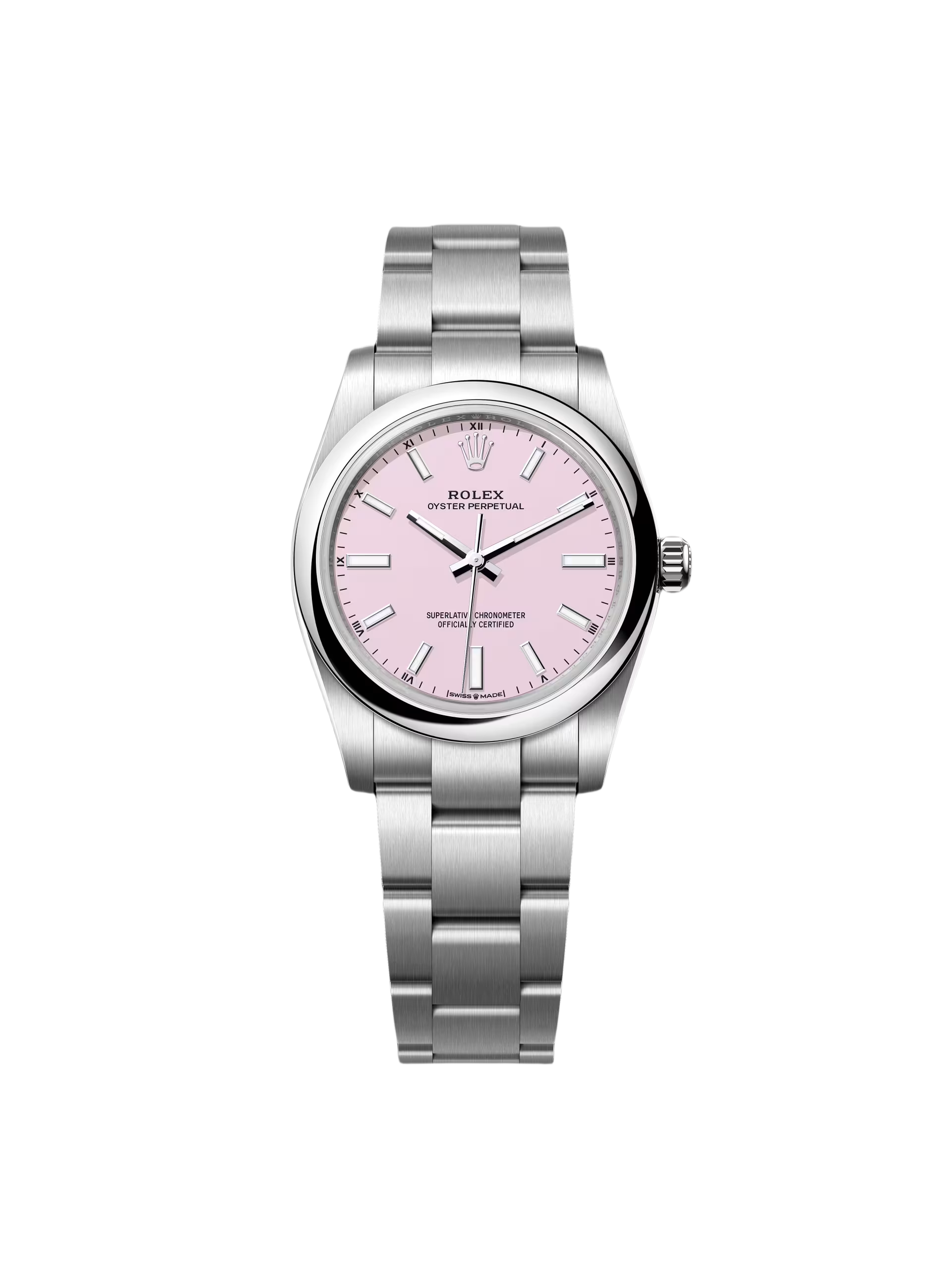 RLX Oyster Perpetual 34mm 124200-0009 Pink Dial Oyster Stainless Steel Bracelet Watch
