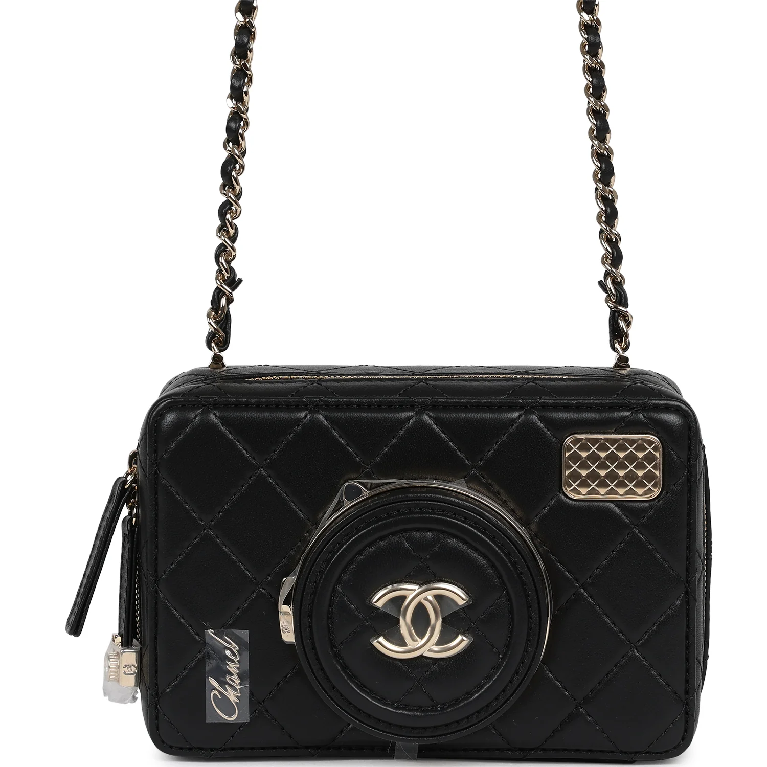 Chanel Coco Click Camera Bag Black Lambskin Light Gold Hardware