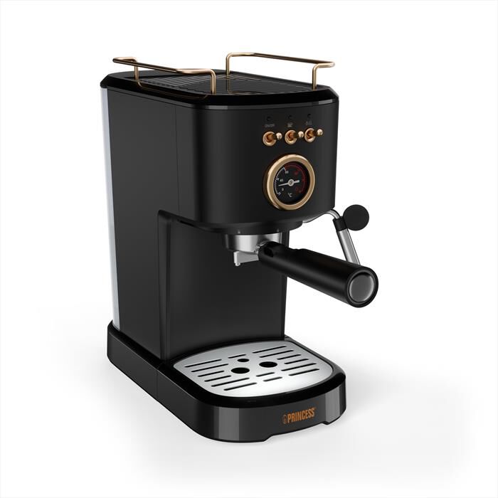 PRINCESS - MACCHINA CAFFE' ESPRESSO 3 IN 1-Nero / Acciaio-Plastica