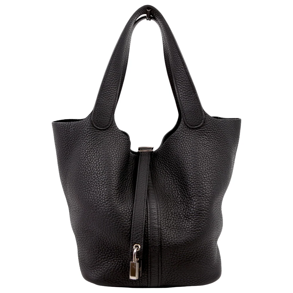 HERMÈS Picotin Lock 22 Clemence Black/Palladium 2018