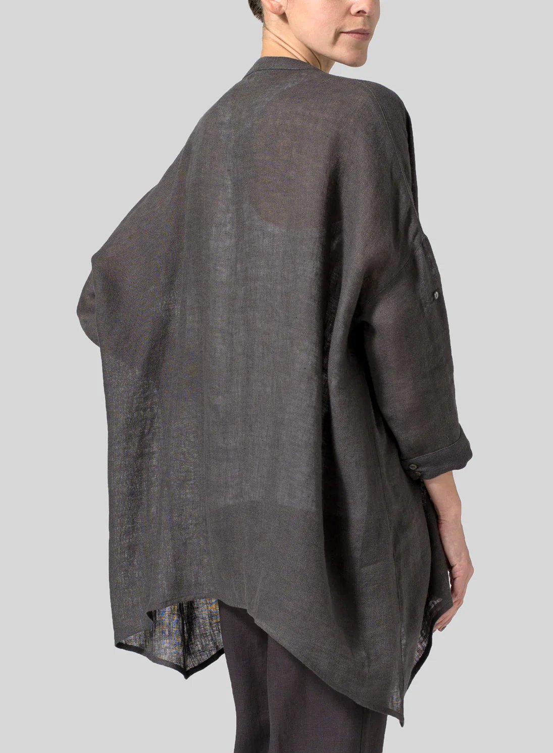 Womens Cotton Linen Loose Deep V Neck Pullover