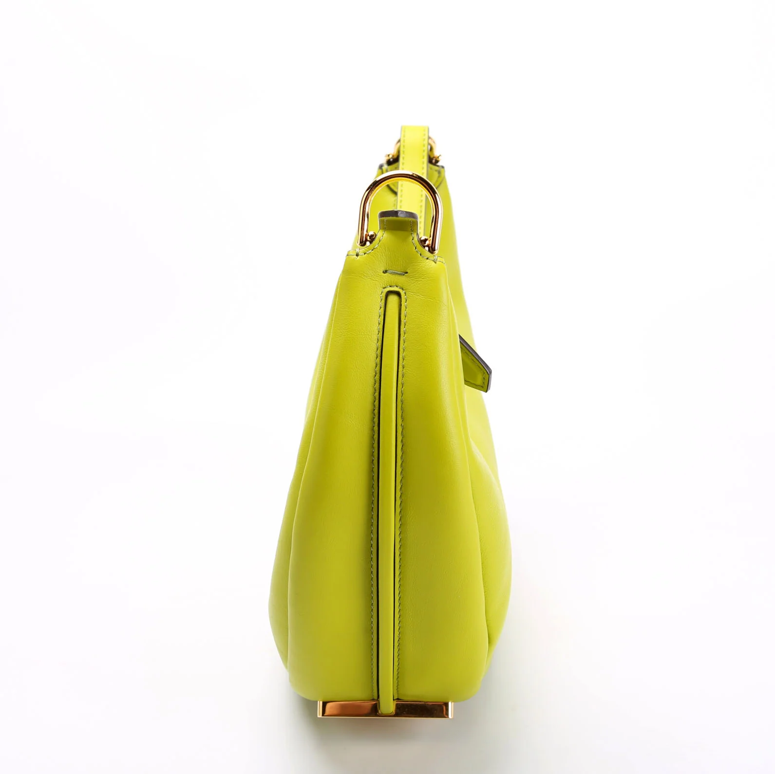 FENDI 8BR798 Fendigraphy Small Leather Hobo Green