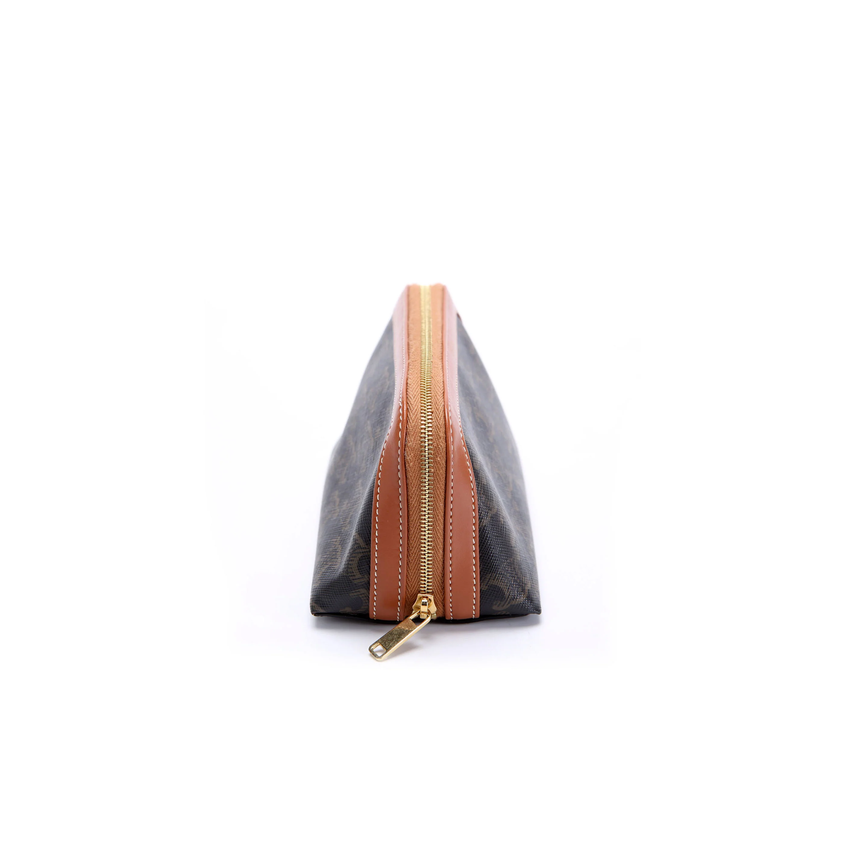 Triomphe Canvas Cosmetic Pouch Medium Brown