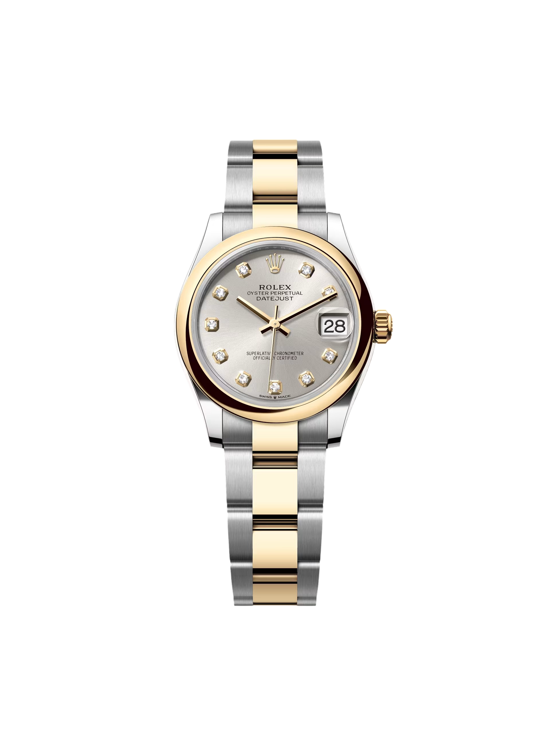 RLX Datejust m278243-0019/0020 31mm Silver Dial Yellow Rolesor Oyster Watch