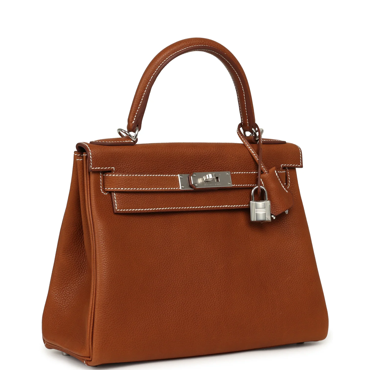 HERMÈS Kelly Retourne 28 Fauve Barenia Faubourg Palladium Hardware