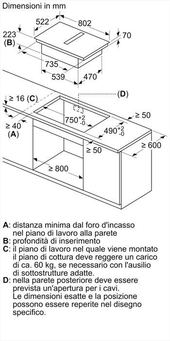 BOSCH - Piano in vetro ceramica ad induzione PVS831B16E-Nero