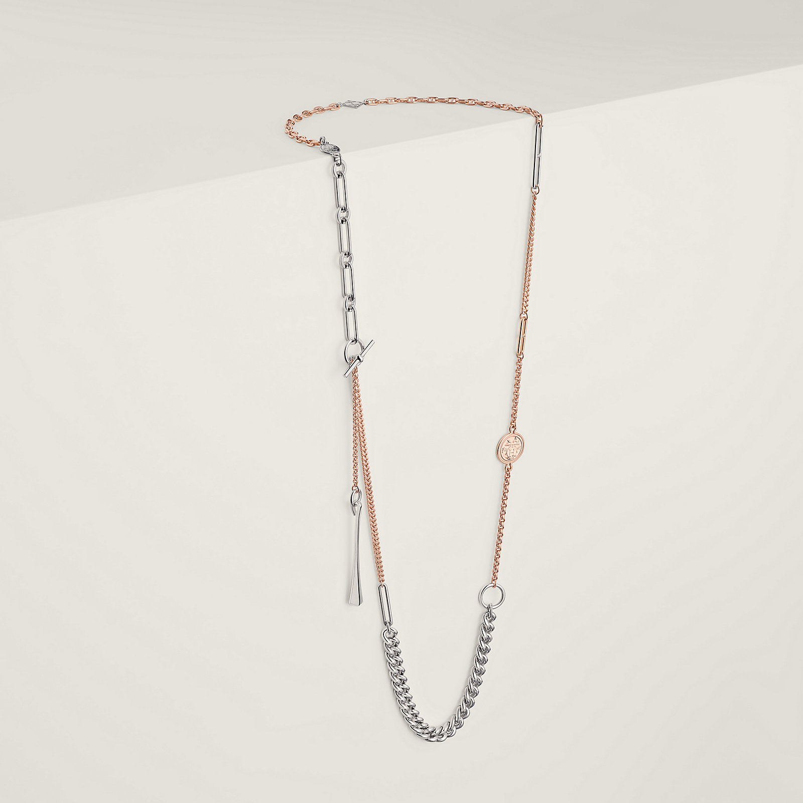 Mix and H long necklace