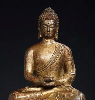 27CM Old Chinese Bronze Statue w/ Buddha N2851