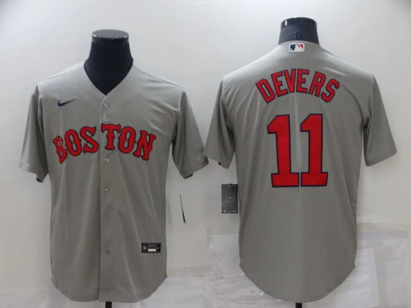 Men's Boston Red Sox Rafael Devers #11 Gray Replica Baseball Jersey