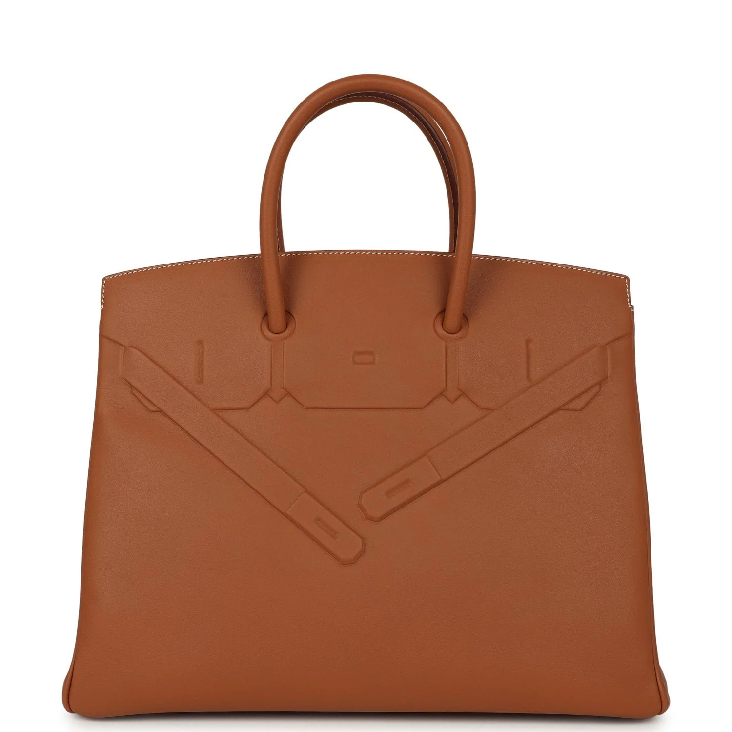 HERMÈS Birkin Shadow 35 Gold Swift Palladium Hardware