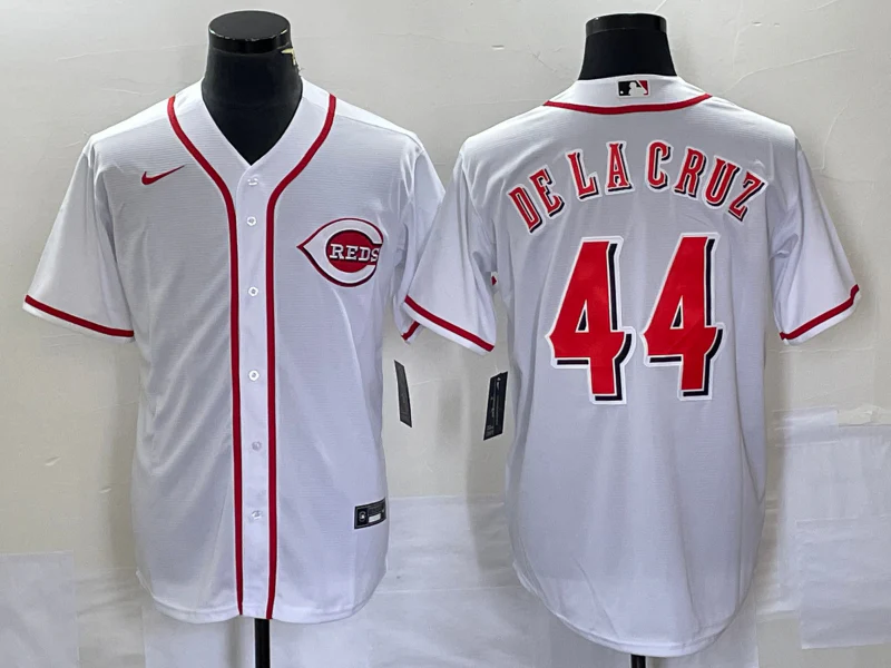 Men's Cincinnati Reds Elly De La Cruz #44 White Home Replica Jersey