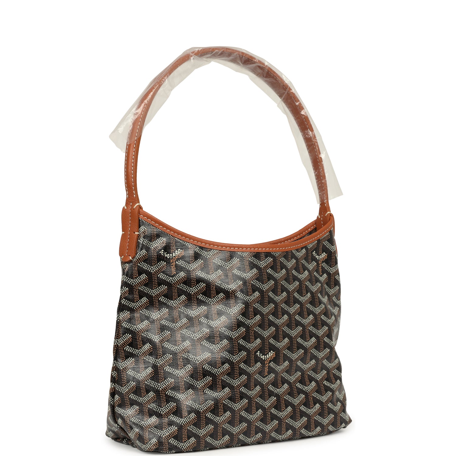 GOYARD Goyardine Black, Brown Bohème Mini Hobo Bag Palladium Hardware