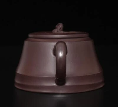 Wang Xinhong Signed Old Chinese Handmade Yixing Zisha Teapot w/bamboo