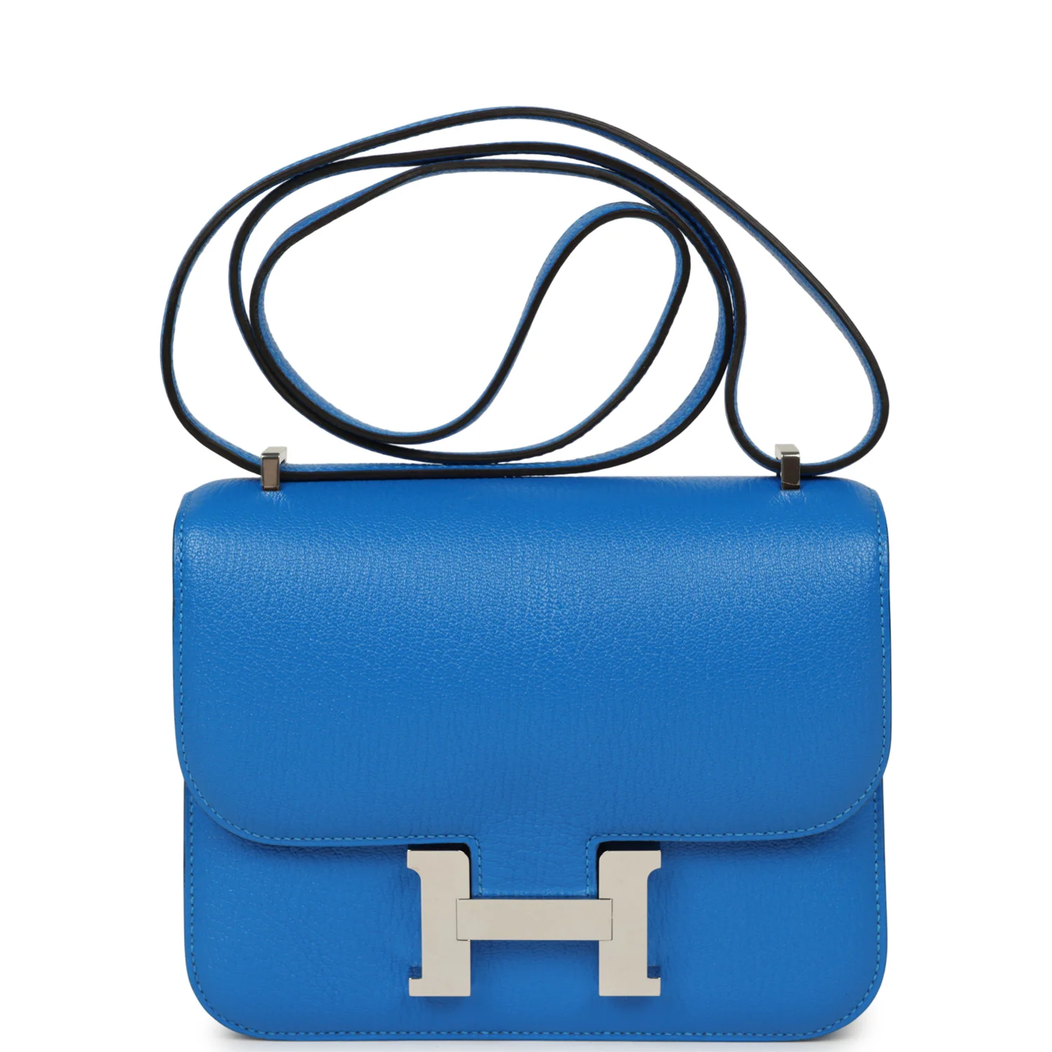 HERMÈS Constance 18 Bleu Hydra Chevre Mysore Palladium Hardware
