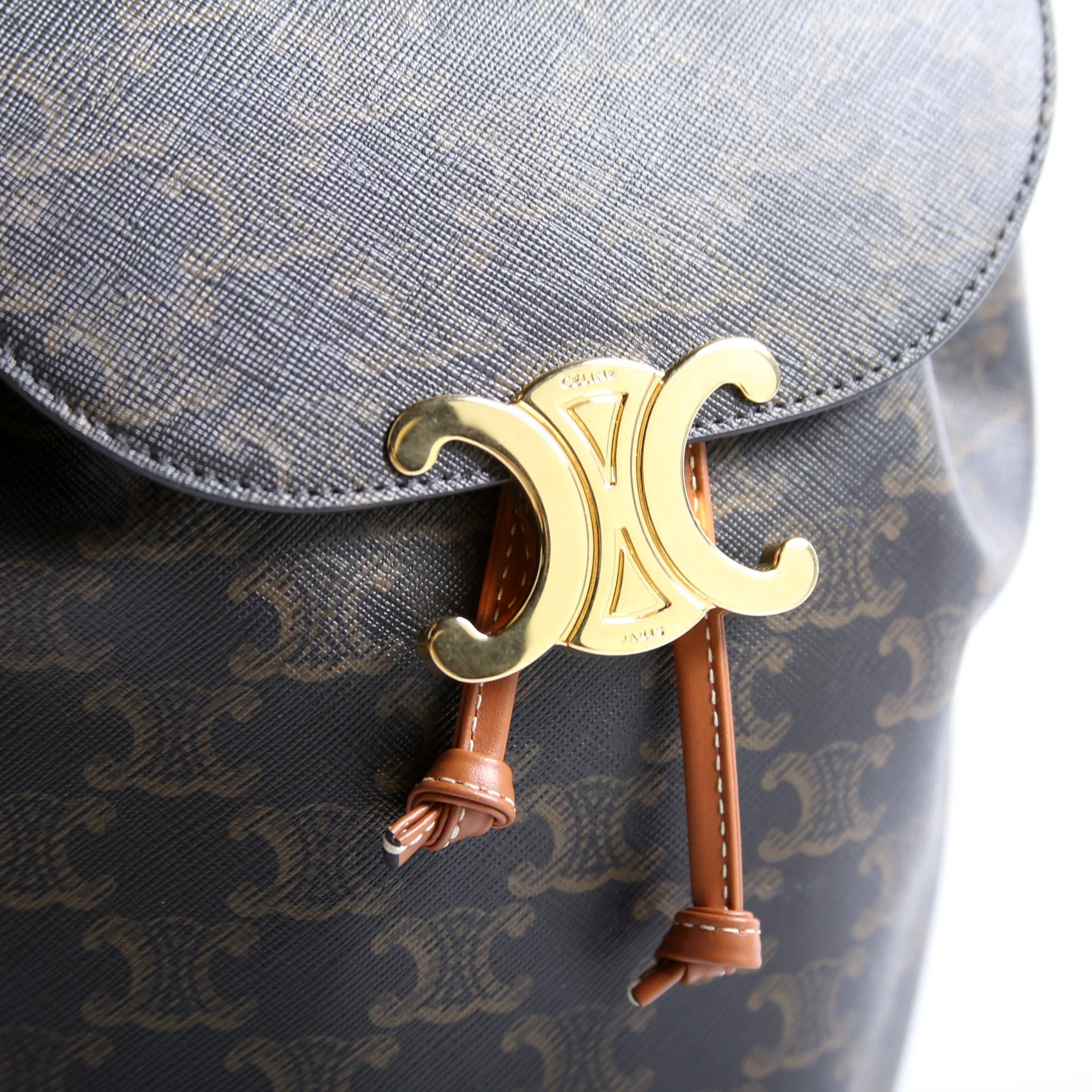 Triomphe Calfskin Bonnie Backpack Black/Brown