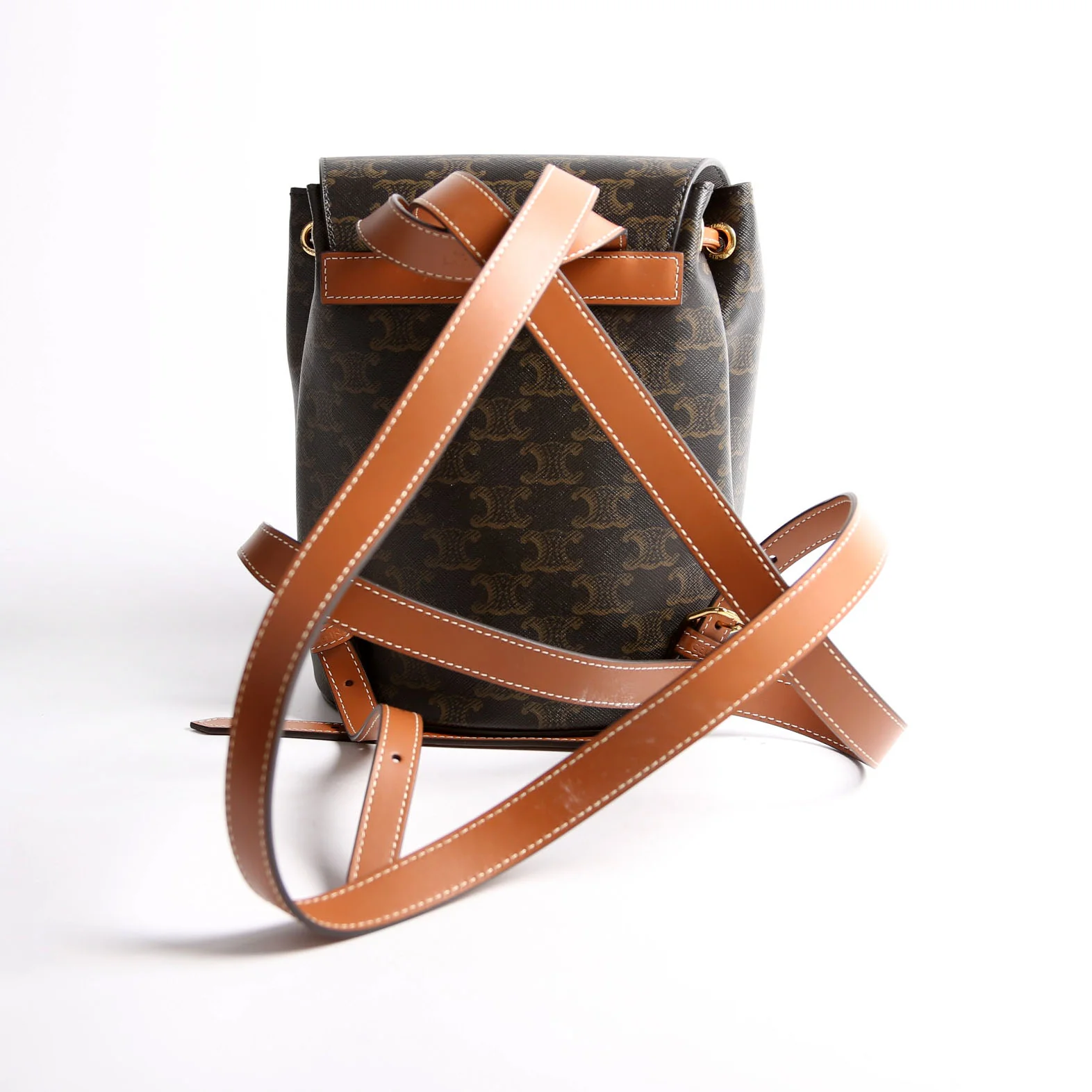 Triomphe Calfskin Bonnie Backpack Black/Brown