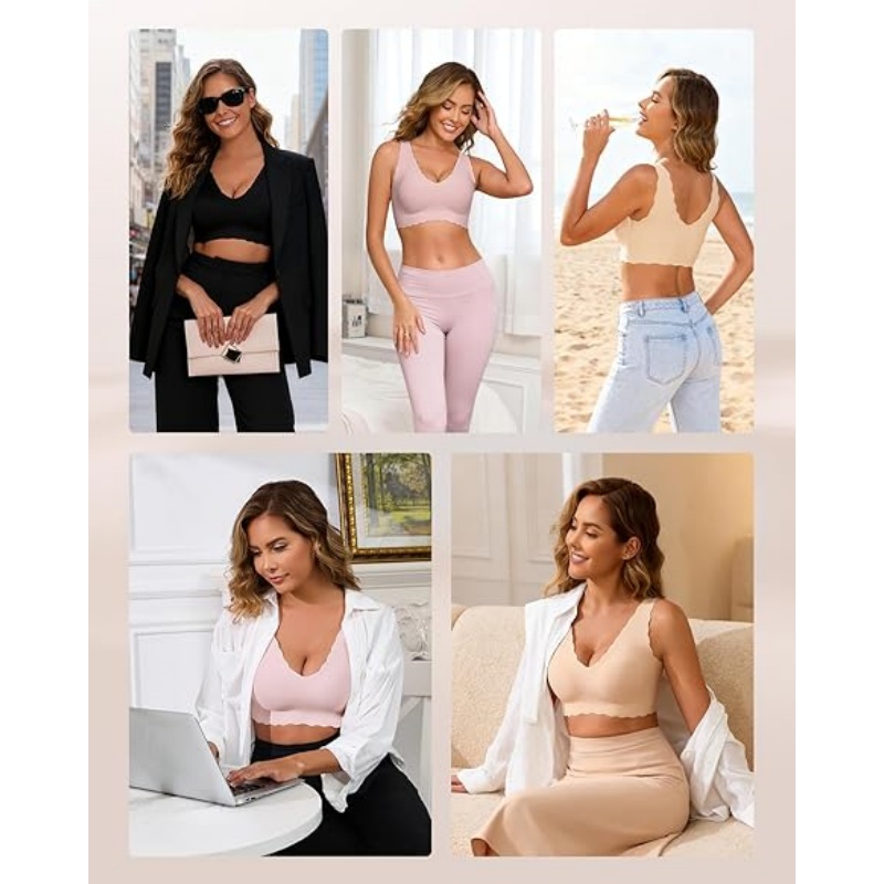 Deep V Seamless Bras