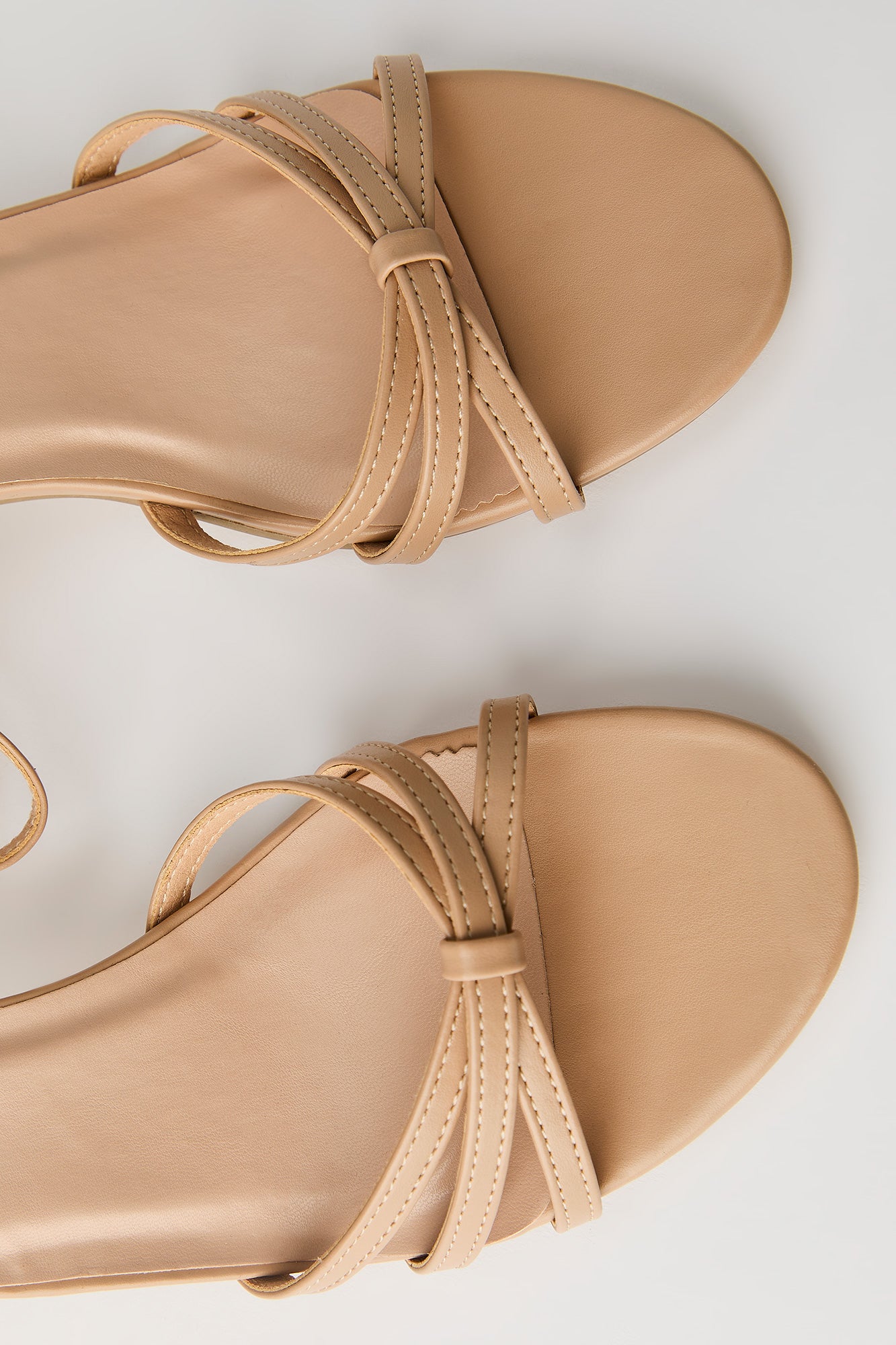 Faux Leather Strappy Kitten Heel