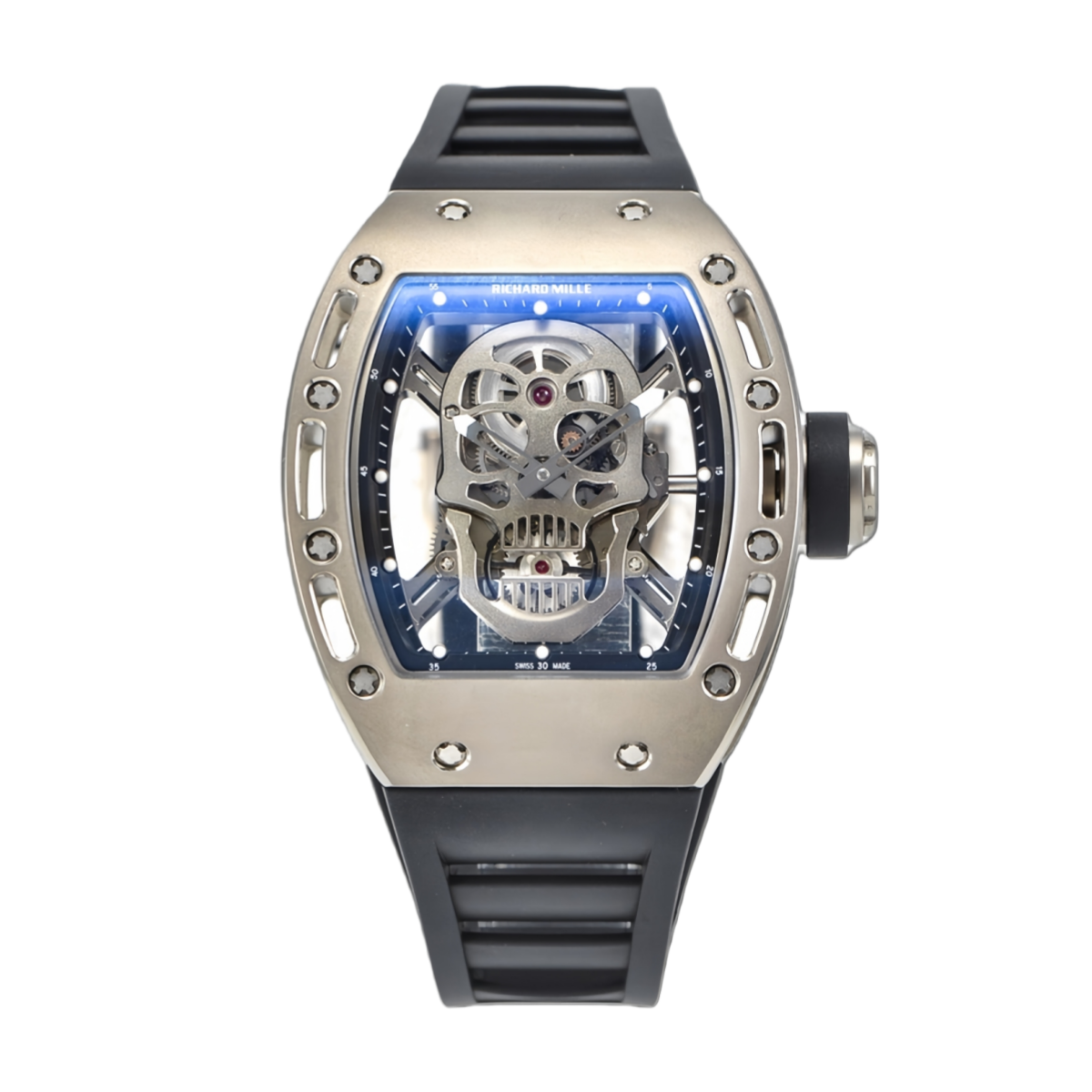 【7A Quality】Best Swiss Richard Mille RM052 Ceramic Black & Gold & Silver Skull 3 Colors Super Clone Precision