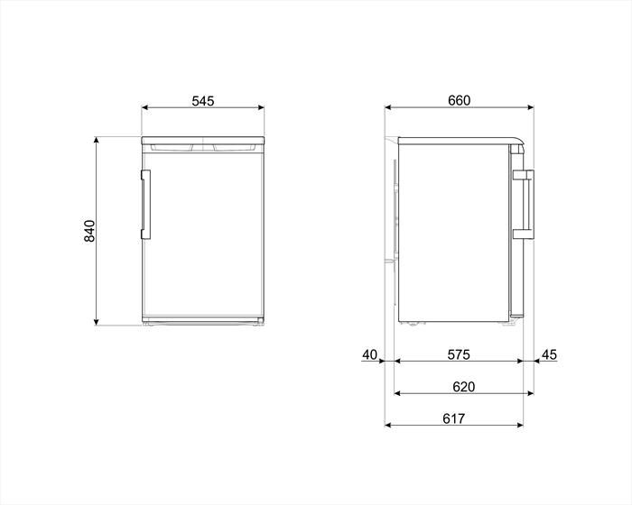 SMEG - Frigorifero sotto-tavolo FA120ES Classe E 120lt-silver