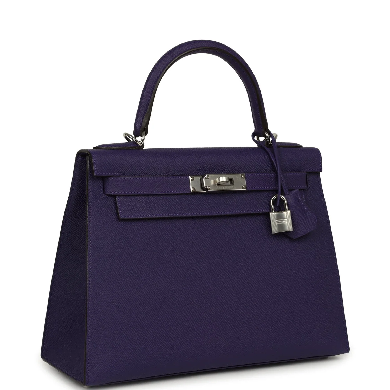 HERMÈS Kelly Sellier 28 Purple Epsom Palladium Hardware