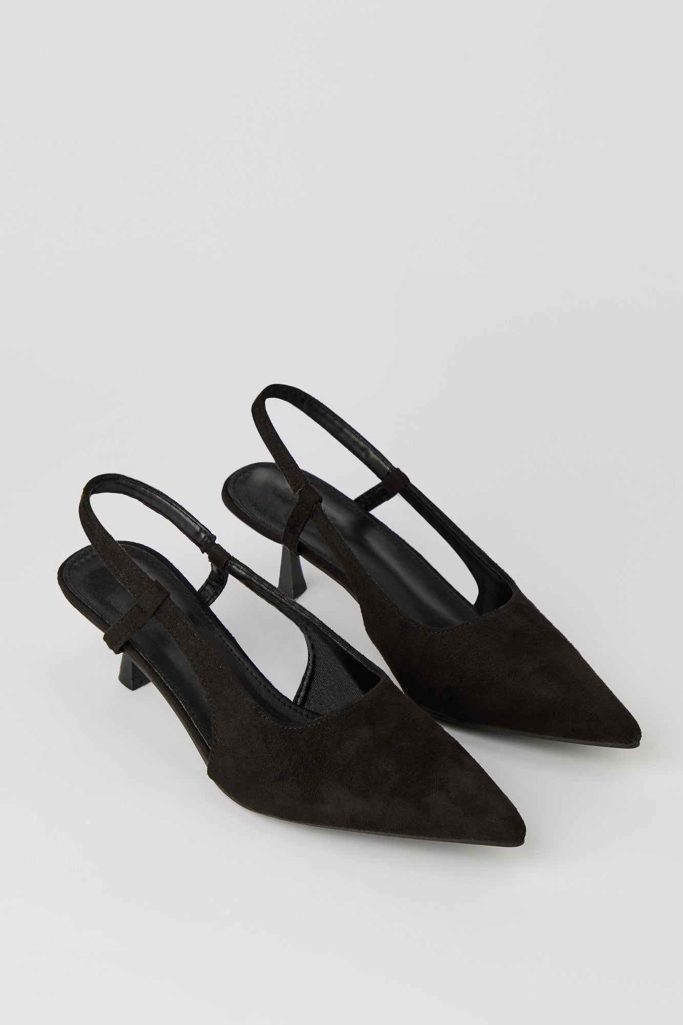 Faux Suede Slingback Kitten Heel