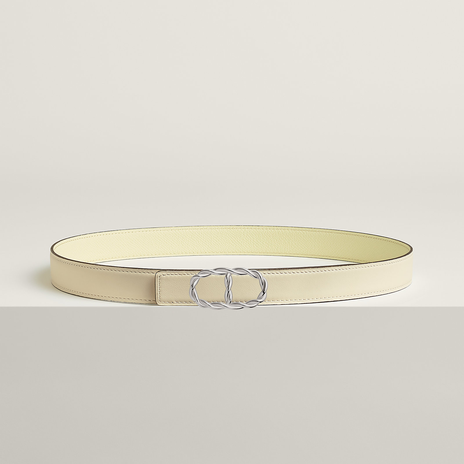 Maillon Torsade belt buckle & Reversible leather strap 24 mm