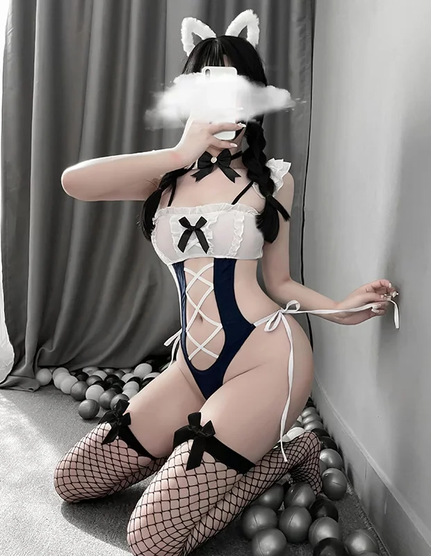 Cosplay Lingerie Bra Shorts Bondage Tape Hollow Out Erotic Sex Doll Lingerie Type 6919