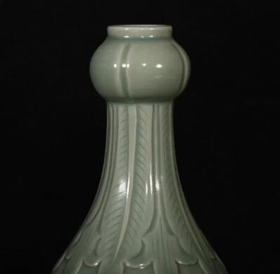 25CM Old Chinese Song Mise Kiln Vase w/kid N3028