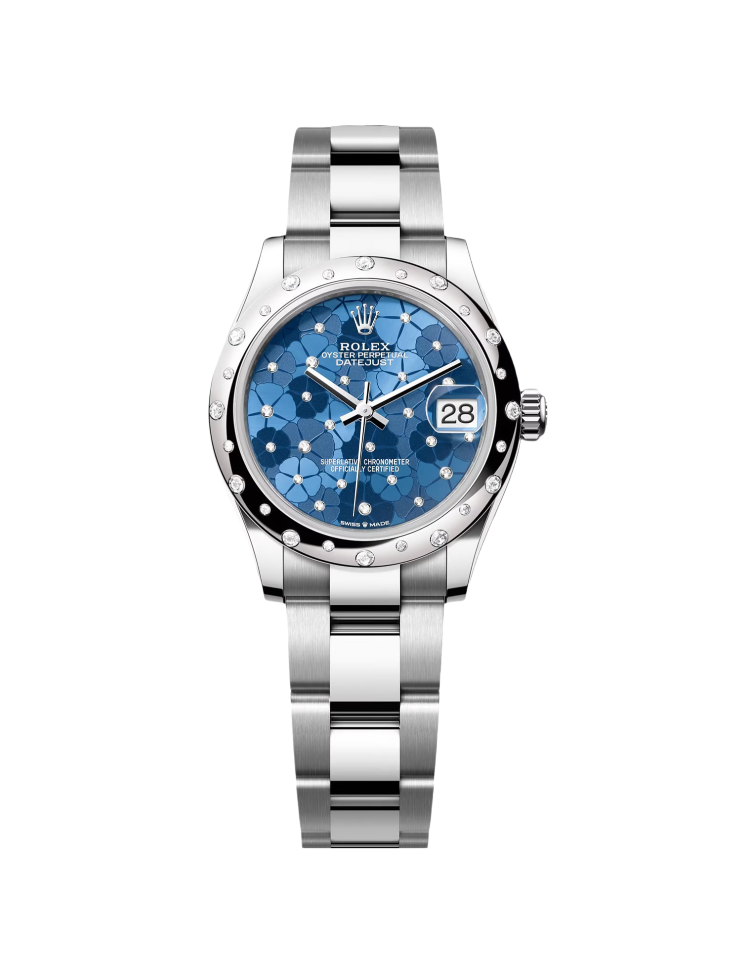 RLX Datejust m278344-0037/0038 Blue Floral Motif Dial 31mm Oyster