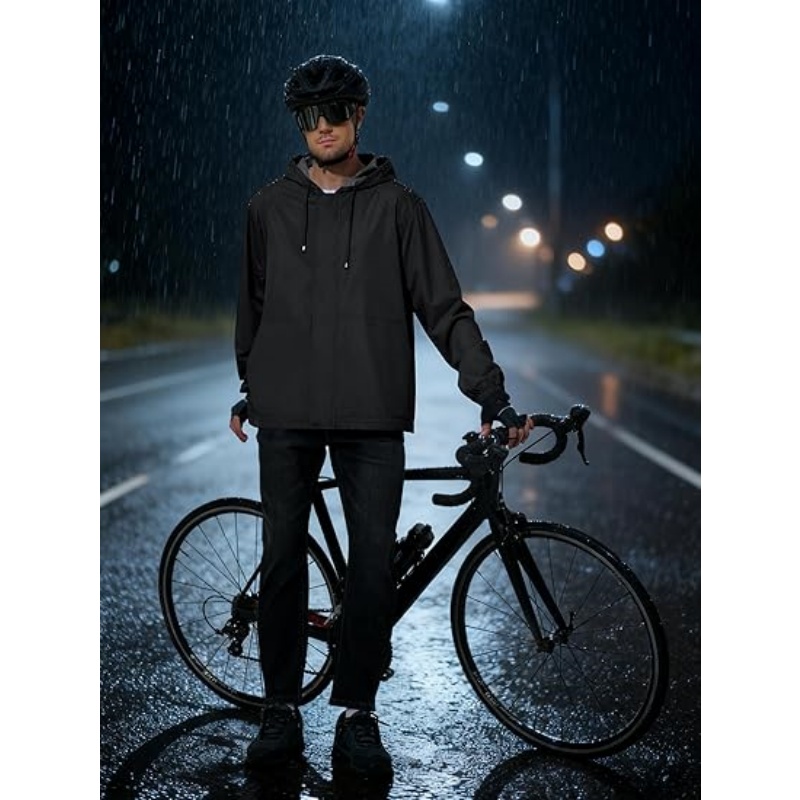 Men's Lightweight Waterproof Hooded Rain Jacket