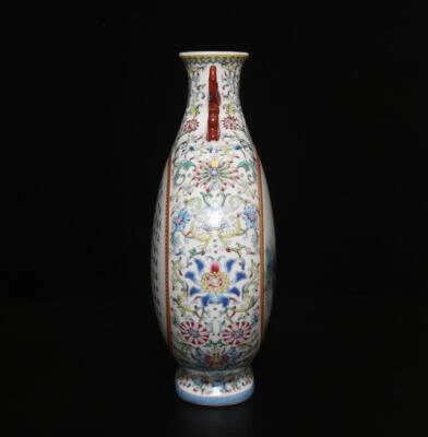 33CM Qianlong Signed Old Antique Chinese Famille Rose Vase W/phoenix