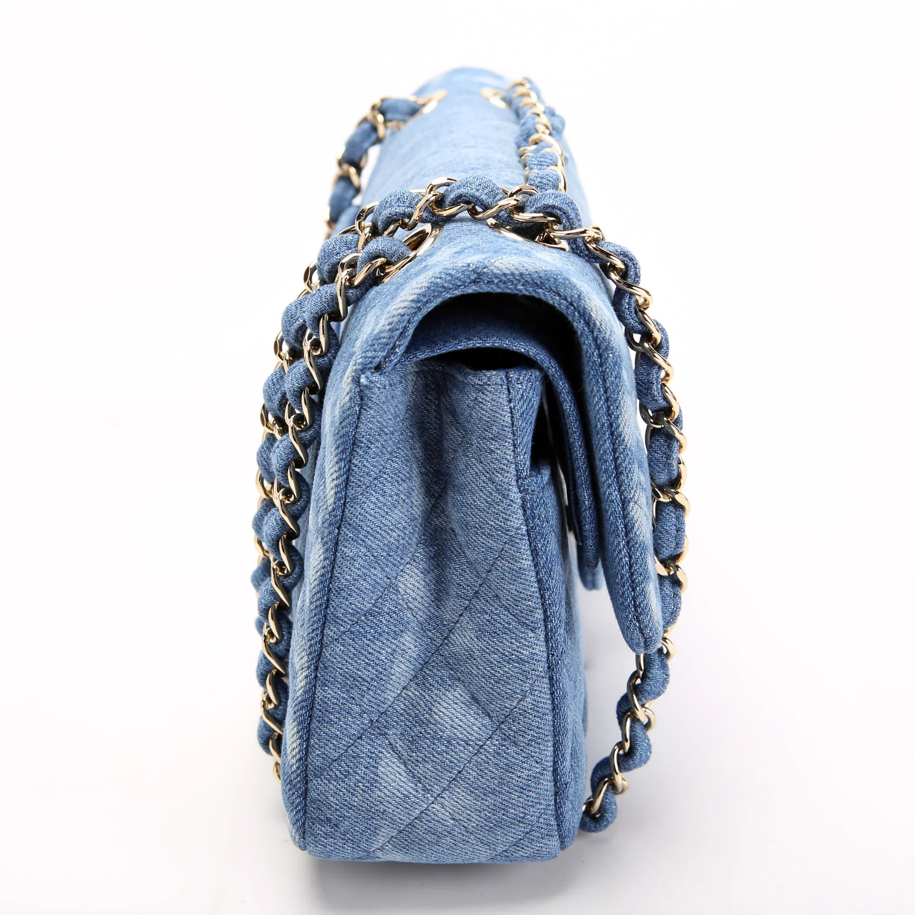 CHANEL Classic Double Flap Denim Medium 27M