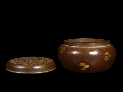 Xuande Signed Old Chinese Copper Incense Burner w/flower N4177