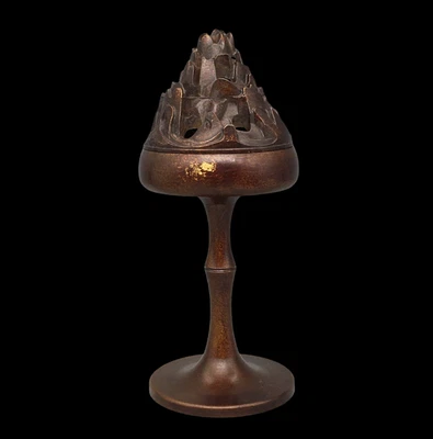 Old Chinese Copper Incense Burner w/crane N4181