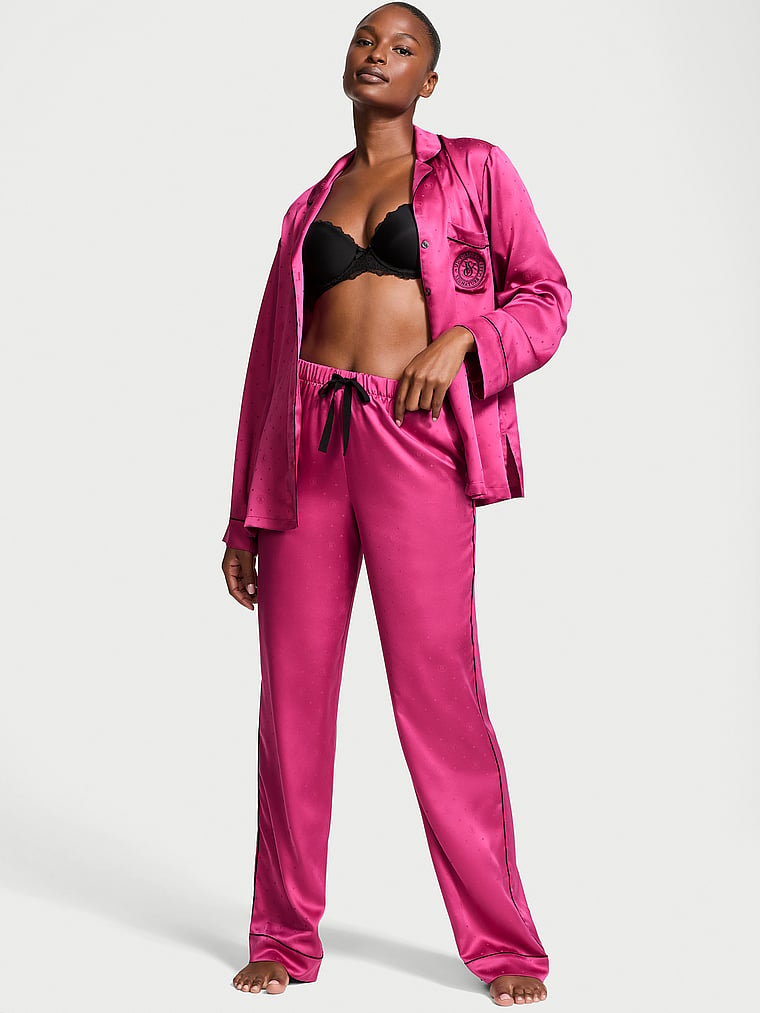 Victoria's Secret Glazed Satin Long Pajama Set