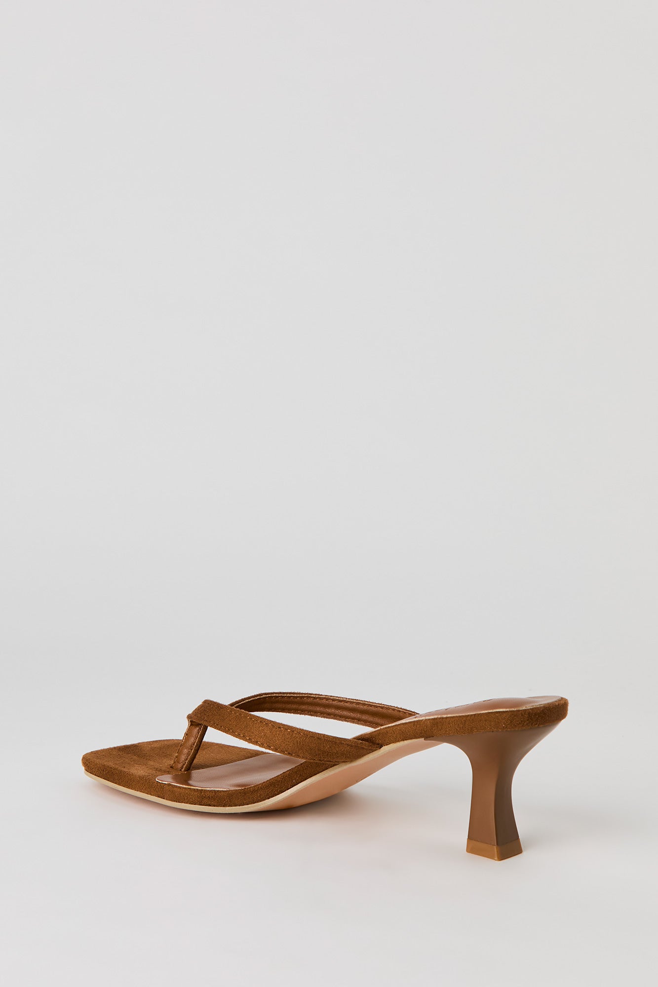 Faux Leather Thong Kitten Heel