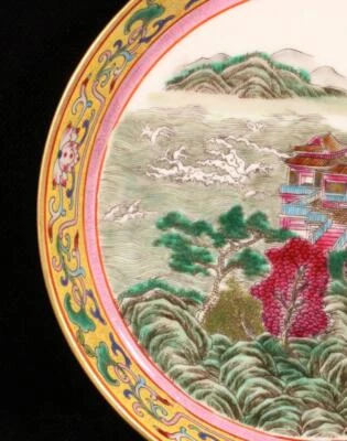 Yongzheng Signed Old Chinese Colour Enamel Brush Washer W/landscape N1367