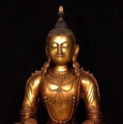 51CM Old Chinese Bronze Statue Buddha N1668