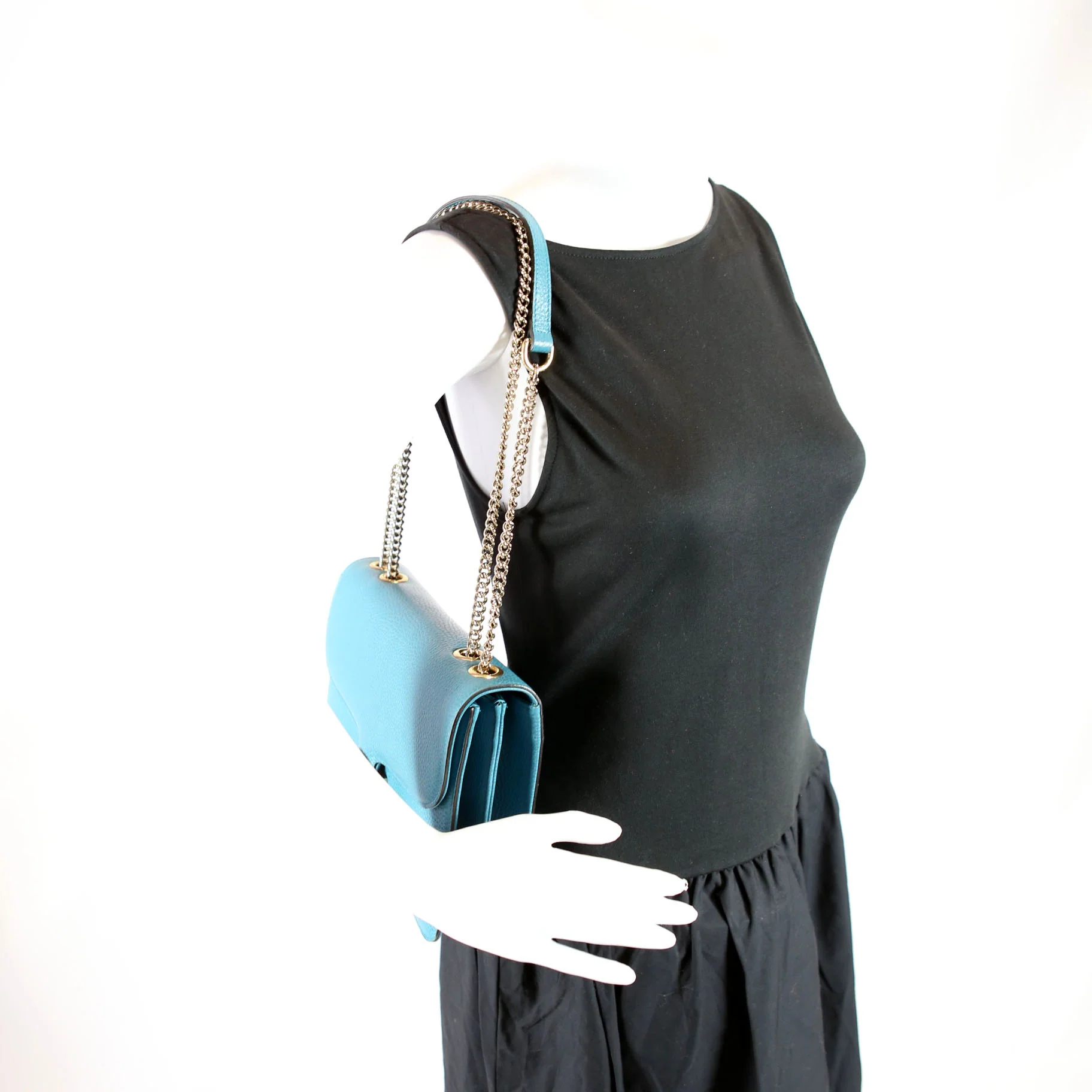 510303 Interlocking GG Shoulder Turquoise