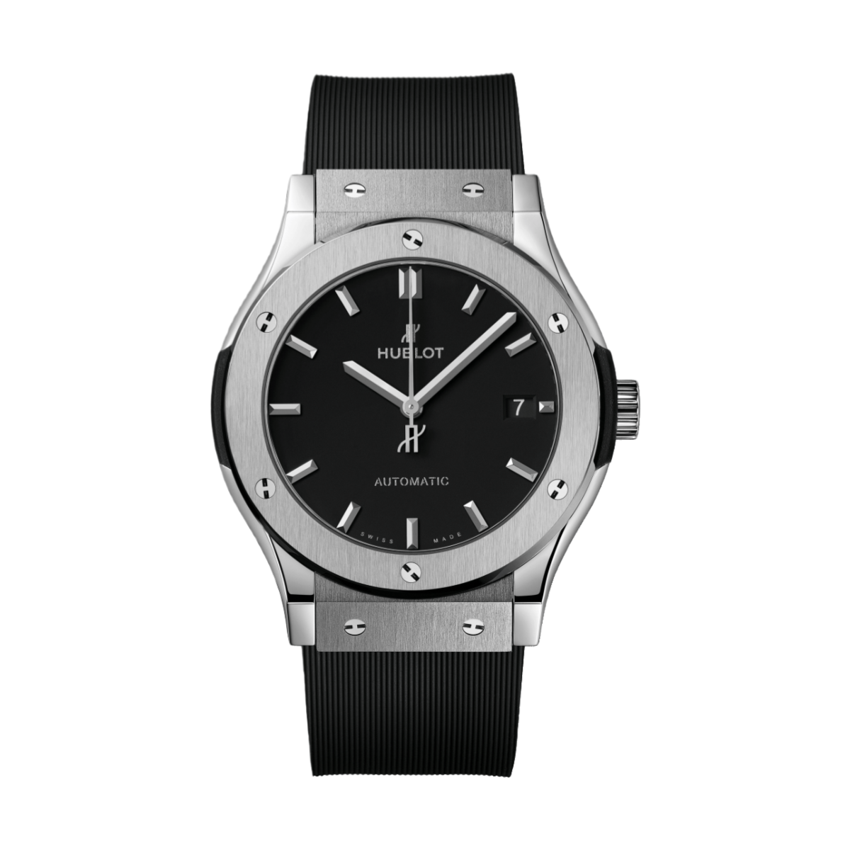 Hublot Classic Fusion 3-Hands Titanium 542.NX.1171.RX 38mm Black Dial Rubber and Alligator Leather Straps 542.NX.1171.LR