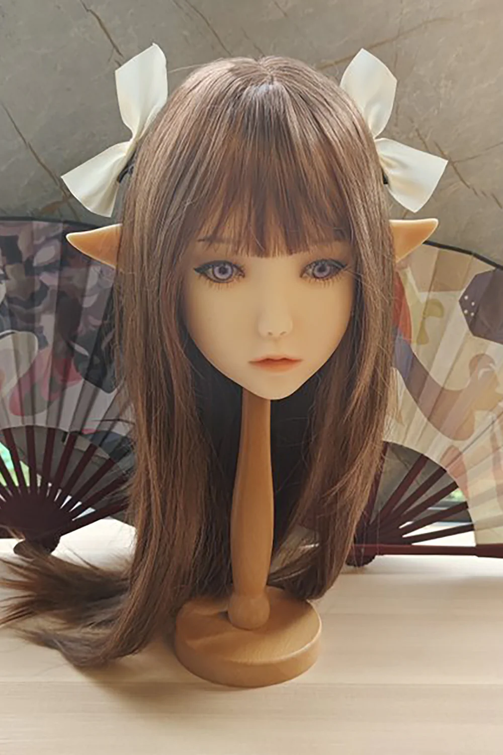 Wooden Sex Doll Head Stand For Display And Storage